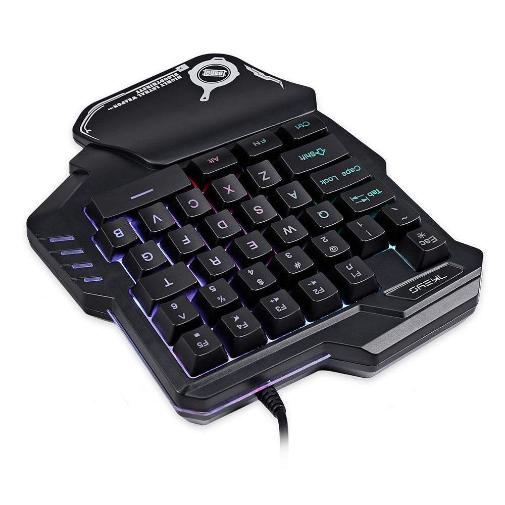 One-Handed Gaming Keyboard RGB Lighting