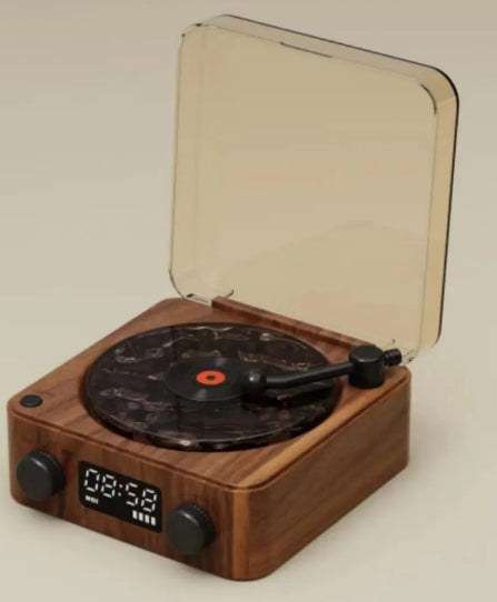 Retro Bluetooth Turntable Speaker with RGB Projection