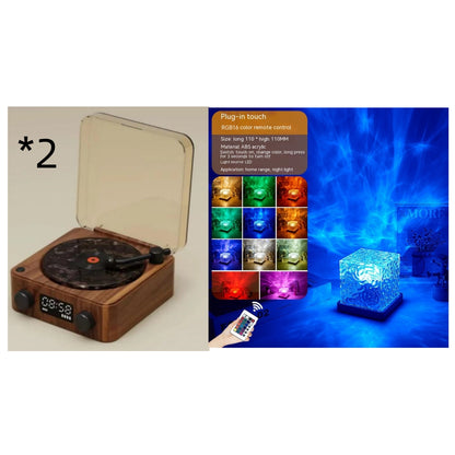 Retro Bluetooth Turntable Speaker with RGB Projection