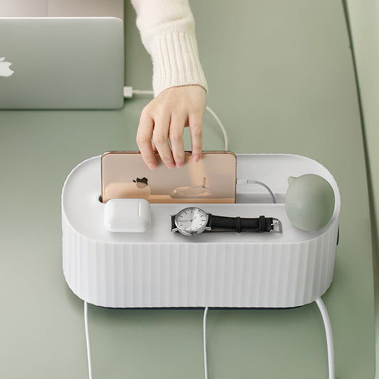 Cable Management & Power Strip Organizer Box