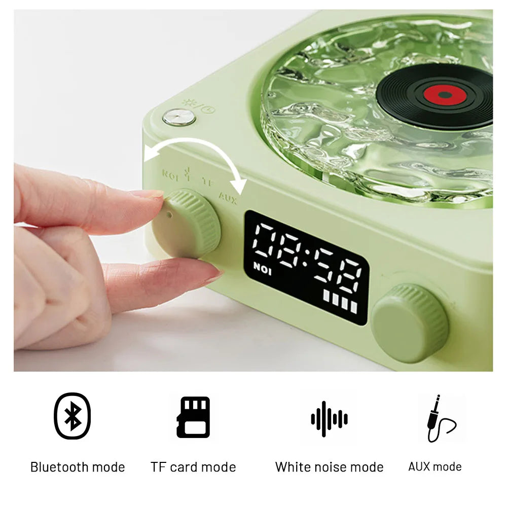Retro Bluetooth Turntable Speaker with RGB Projection