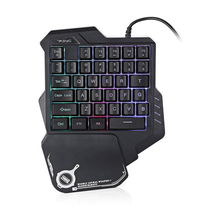 One-Handed Gaming Keyboard RGB Lighting