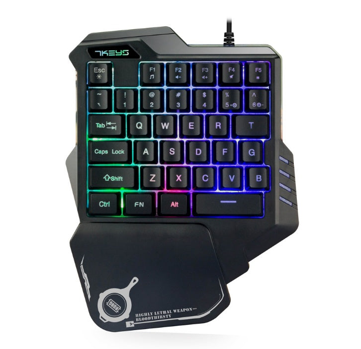 One-Handed Gaming Keyboard RGB Lighting