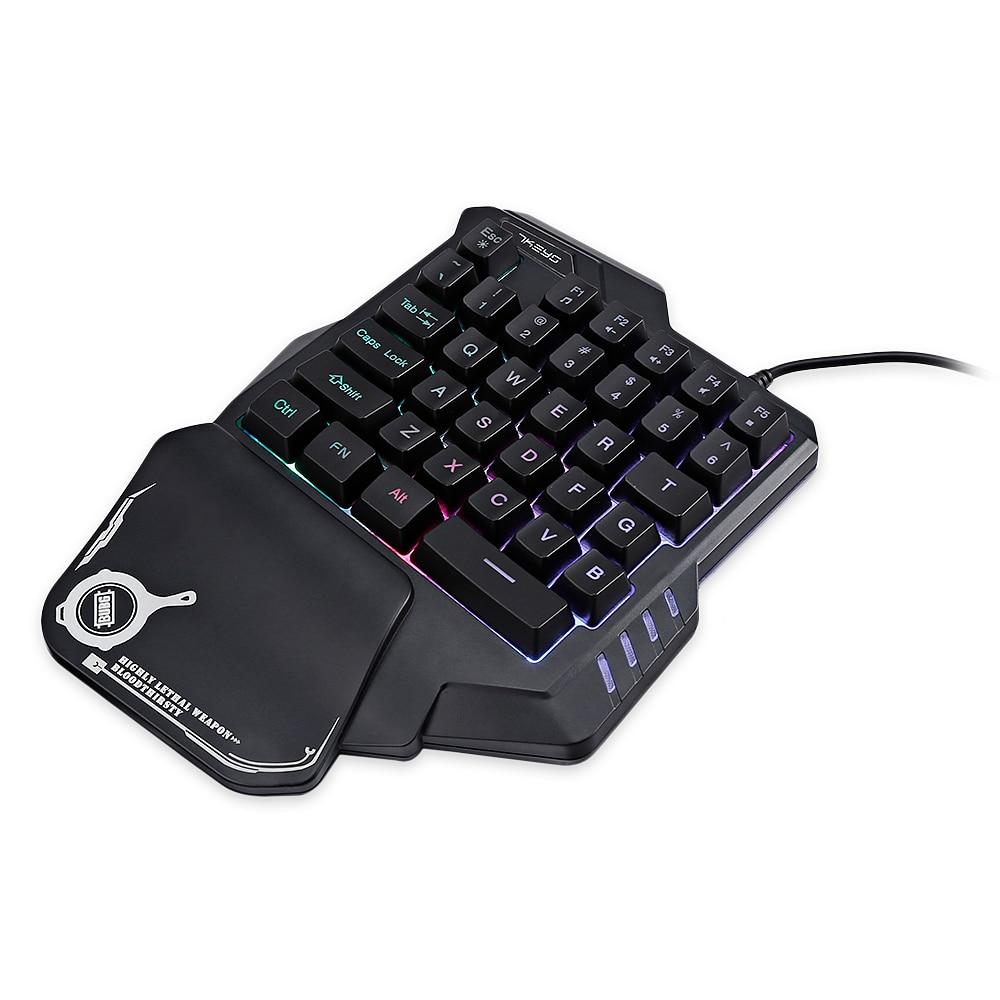 One-Handed Gaming Keyboard RGB Lighting