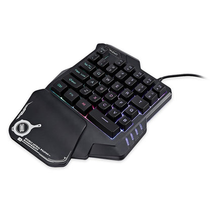 One-Handed Gaming Keyboard RGB Lighting
