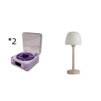 Retro Bluetooth Turntable Speaker with RGB Projection