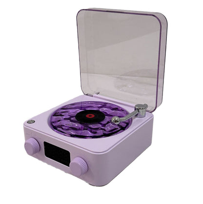 Retro Bluetooth Turntable Speaker with RGB Projection