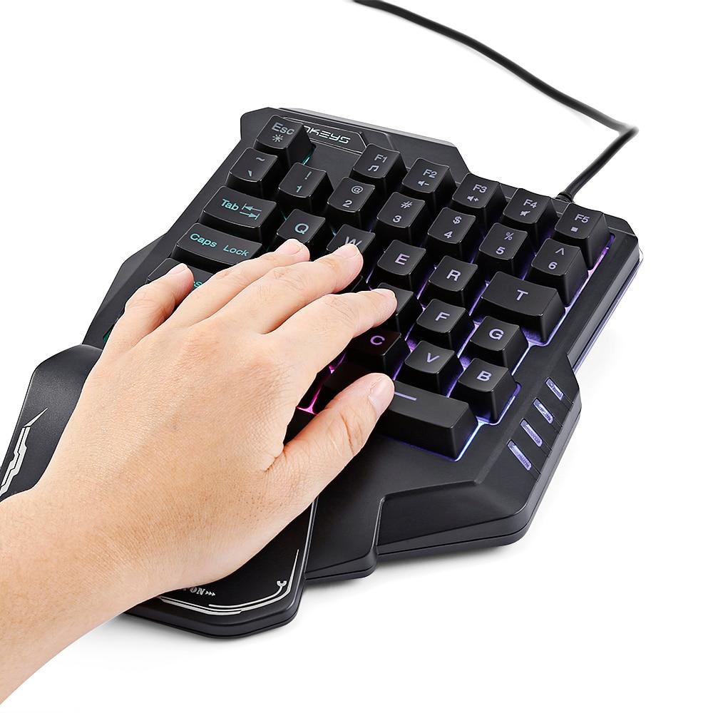 One-Handed Gaming Keyboard RGB Lighting