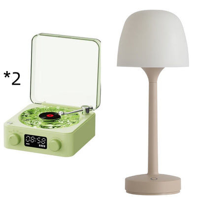 Retro Bluetooth Turntable Speaker with RGB Projection