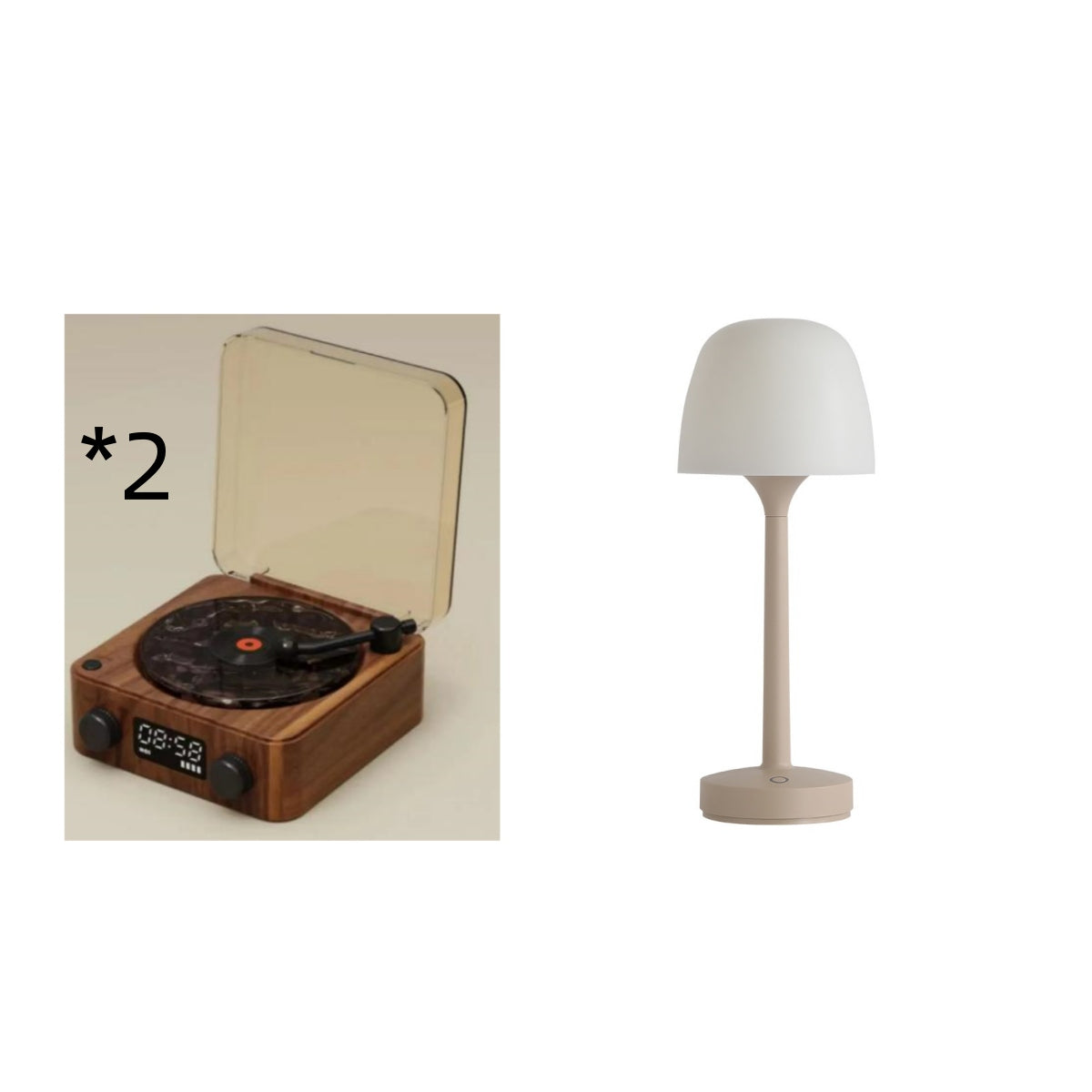 Retro Bluetooth Turntable Speaker with RGB Projection